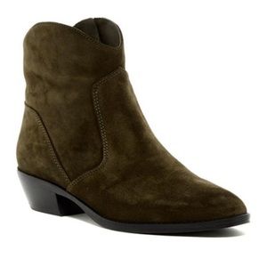 Via Spiga Olive Green Franka Suede Ankle Booties Size 10